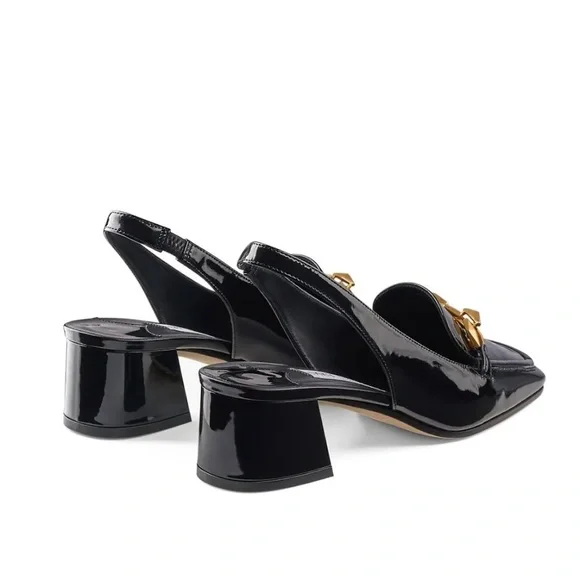 JIMMY CHOO - (New) Diamond Tilda Black Patent Slingback Loafers - NEW - Picture 3 of 16